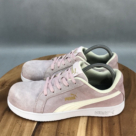 Puma Iconic Composite Toe Work Shoes Womens 8.5 Pink Lace up Low Top - Picture 3 of 8